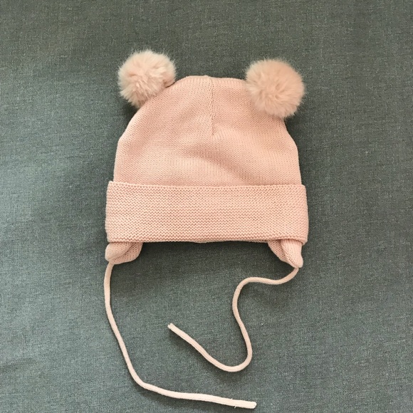 H&M Other - Adorable Light Pink Kids Hat with Pom-Poms
